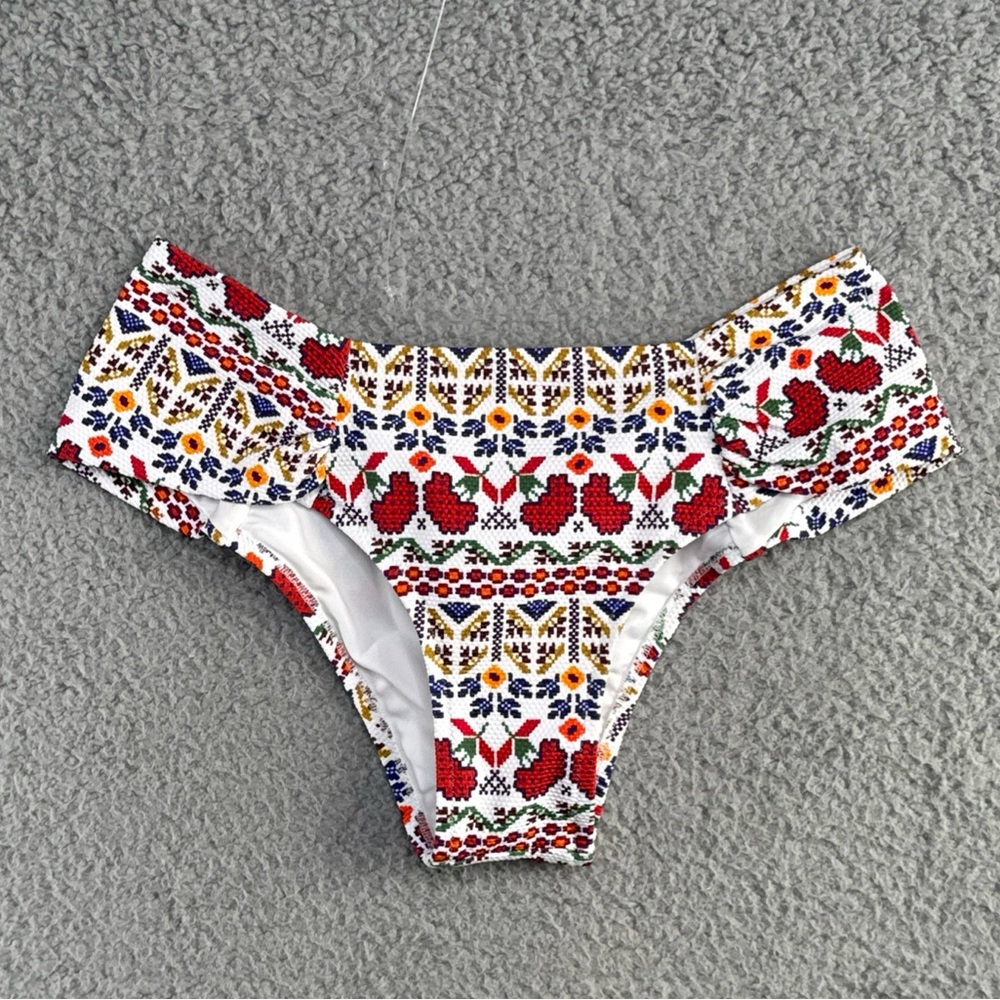 Zingara Red Floral Swim Bikini Hipster Bottoms Women’s Sz 4 New Sample Piece